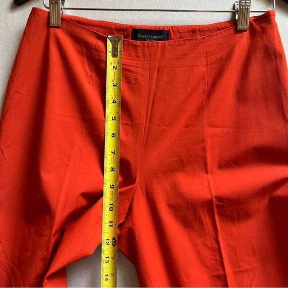 Piazza Sempione Audrey vibrant orange wool rayon blend taper pants Sz 30" - Picture 11 of 13